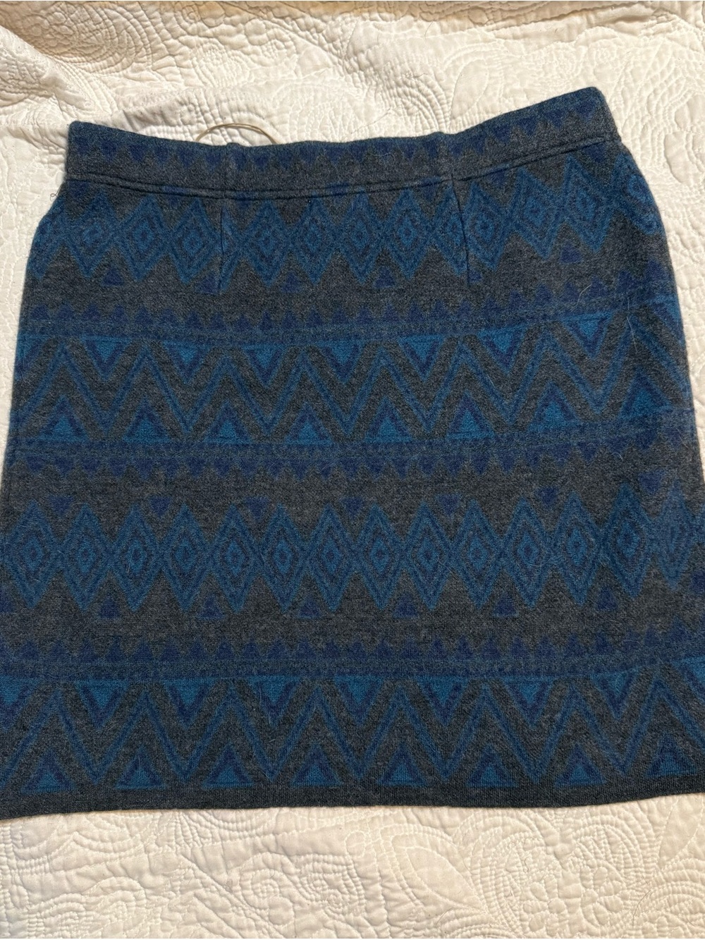 Toad&Co Navy and Charcoal Geometric Knit Mini Skirt - Picture 2 of 5